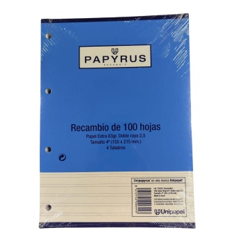 Recambio Papyrus A4 doble raya 2,5 con Margen – EAN 8412742006448